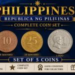 Philippines 5 Coin Denomination Set 5 Sentimo To 5 Piso Used (No Specific Year Guarantee)
