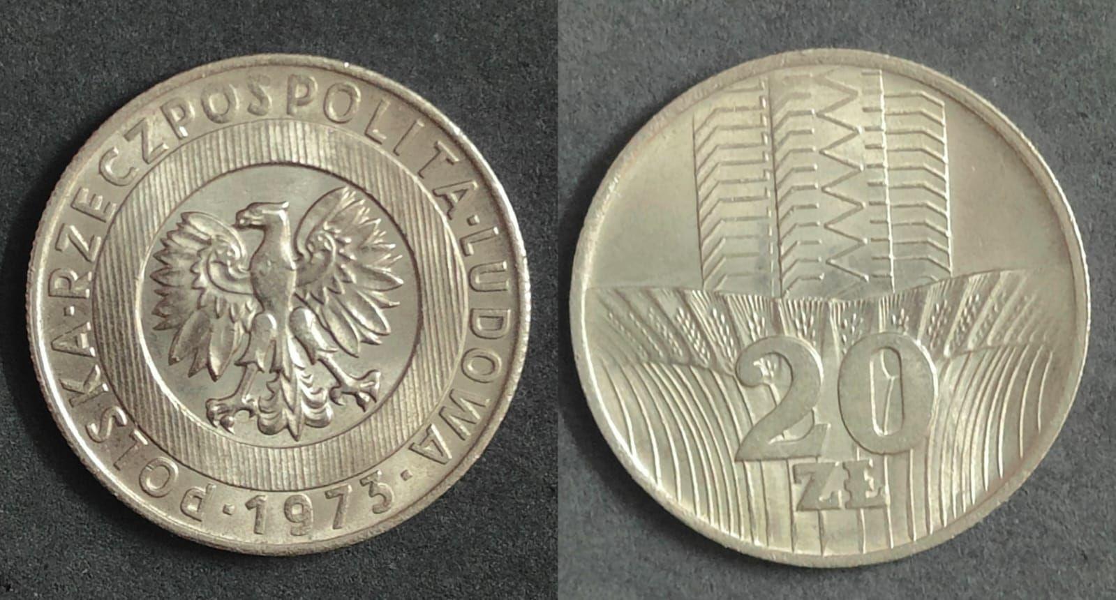Poland 20 Zlotych White-Tailed Eagle 1973 Coin UNC