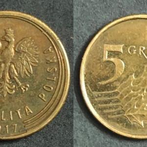 Poland 2017 5 WHITE-TAILED EAGLE Groszy Used Coin