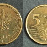 Poland 2017 5 WHITE-TAILED EAGLE Groszy Used Coin