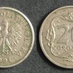Poland 1991 20 WHITE-TAILED EAGLE Groszy Used Coin