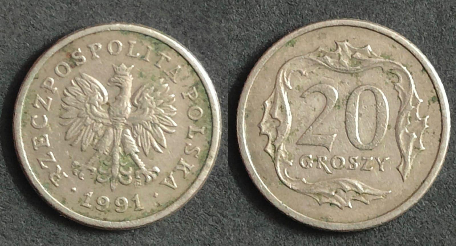 Poland 1991 20 WHITE-TAILED EAGLE Groszy Used Coin