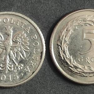Poland 2015 50 WHITE EAGLE Groszy Used Coin