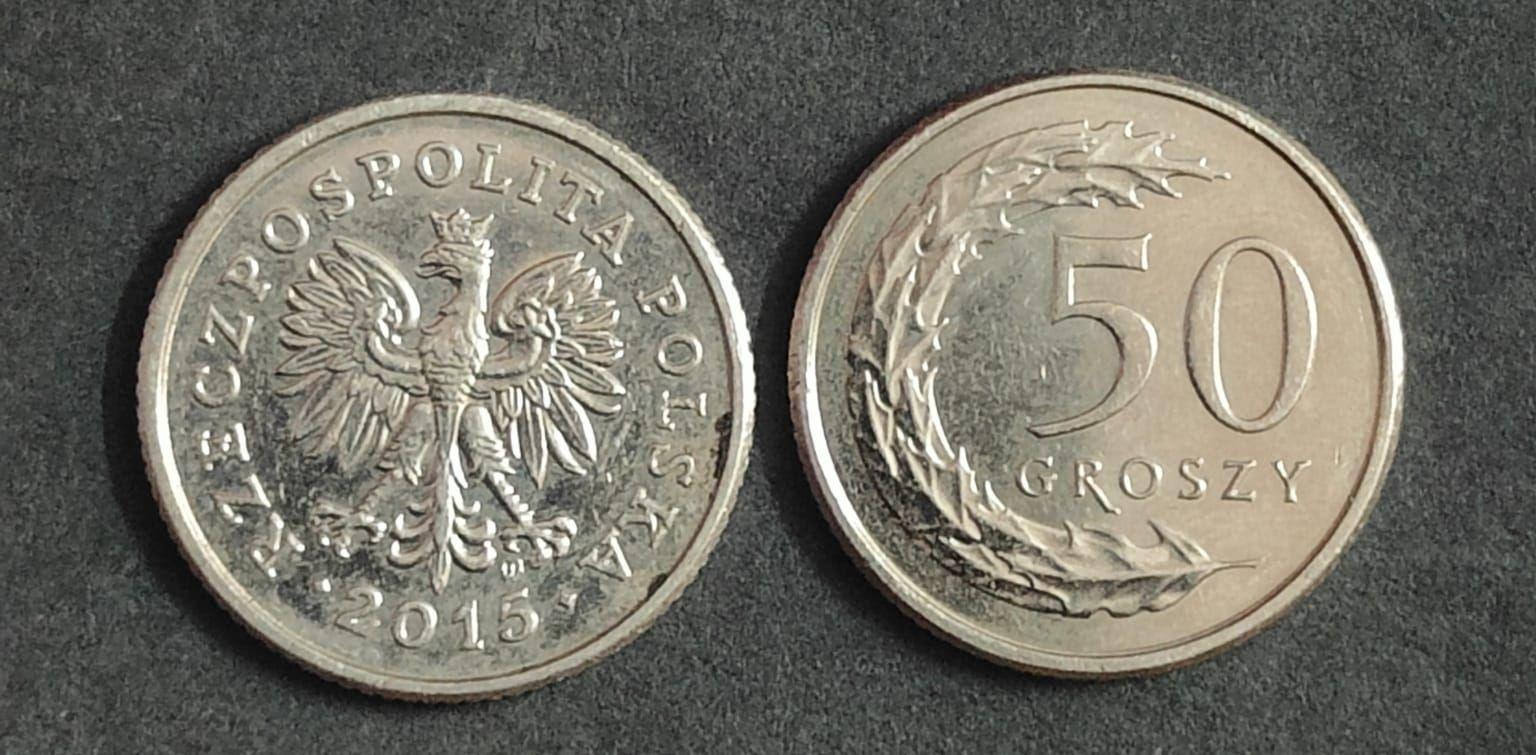 Poland 2015 50 WHITE EAGLE Groszy Used Coin