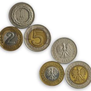 Poland Zloty Coins 1, 2 and 5 (Used) Set of 3