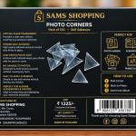 Sams Shopping Transparent Self-Adhesive Photo Corners - Pack of 100