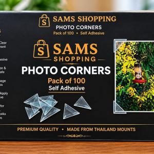 Sams Shopping Transparent Self-Adhesive Photo Corners - Pack of 100