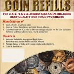 Set of 5 Coin Refills – Premium Non-Toxic PVC Sheets 2×2, 4×2 & Jumbo Coin Holders Coin Collector Storage Pages