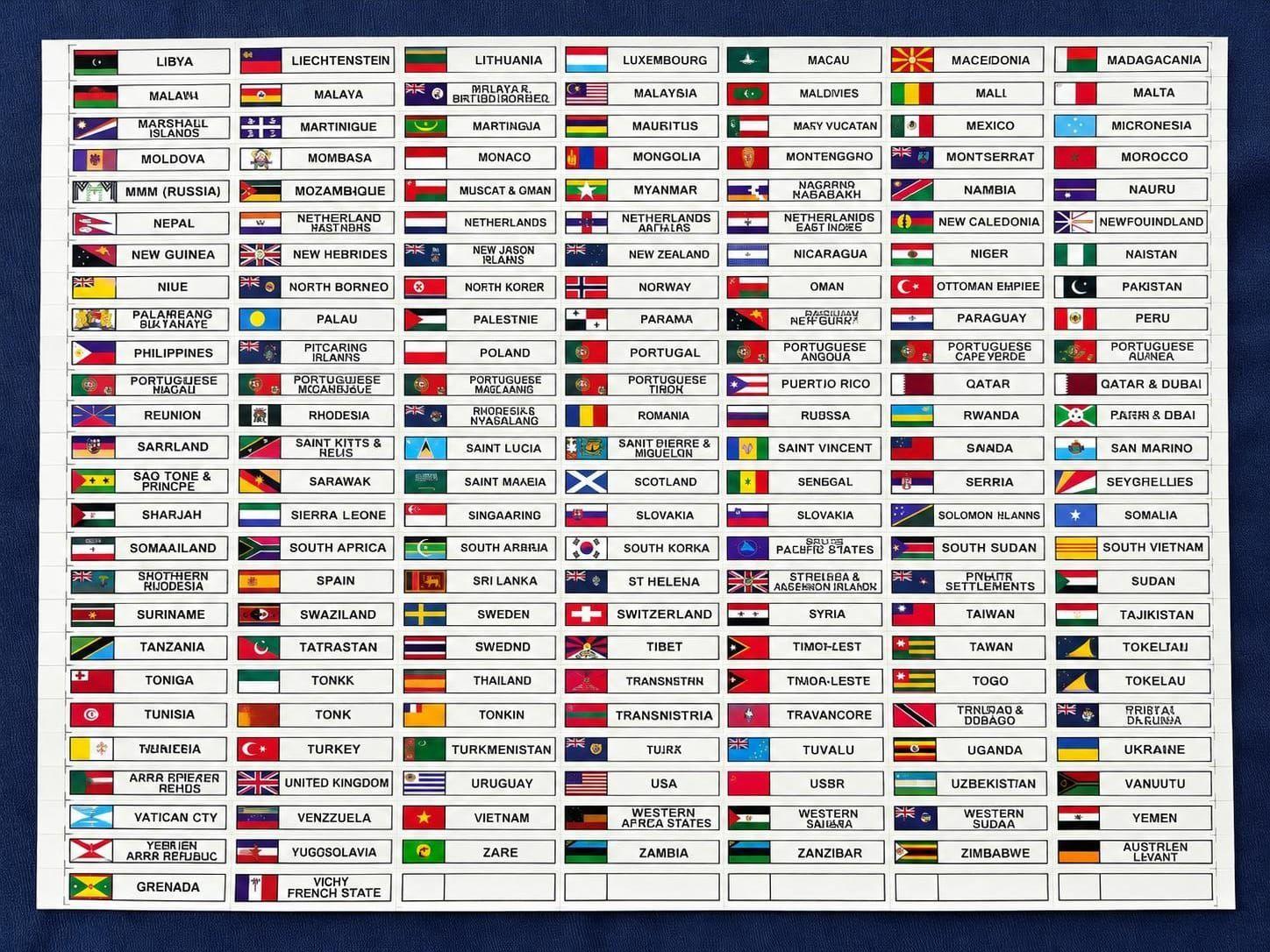World Country and Territory Flag Stickers - 350 Pieces for Coin Albums