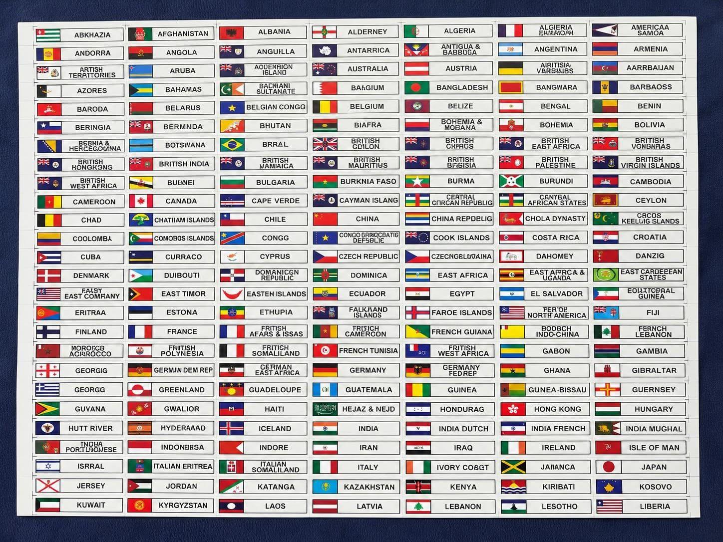World Country and Territory Flag Stickers - 350 Pieces for Coin Albums