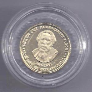 India - 2011 - RABINDRANATH TAGORE 150 BIRTH ANNIVERSARY 1861-2011(UNC 5 RS) (PVT) - Coin