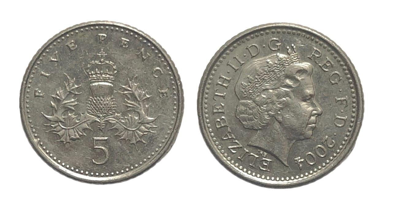 United Kingdom 5 pence 2004 Used - Coin