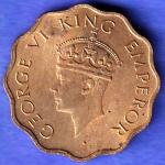 British India 1943 George Vi King One Anna Coin SK751