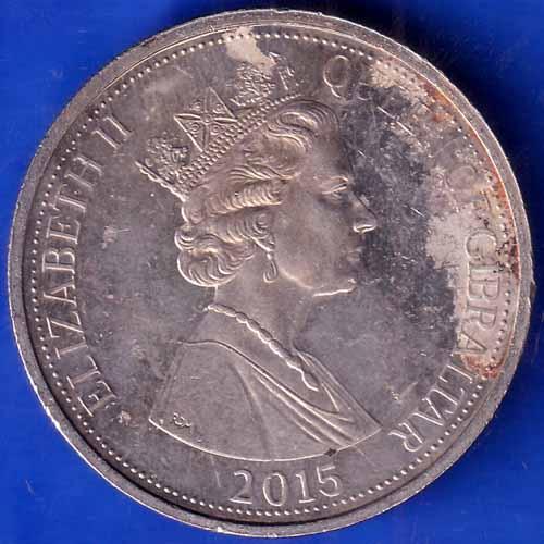 H.M QUEEN ELIZABETH II THE LONGEST REIGNNING MONARCH ELIZABETH II QUEEN OF GIBRALTAR 2015 ONE CROWN  ANH1851