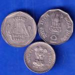 Republic India 3 coin set 1 (1985) rupee 2 (2000) rupee and 5 (2000) rupee with diffrent year ANH2001