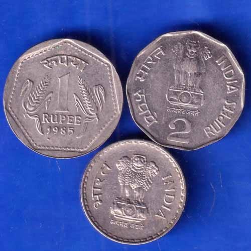Republic India 3 coin set 1 (1985) rupee 2 (2000) rupee and 5 (2000) rupee with diffrent year ANH2001