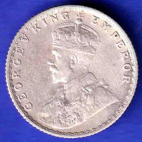 British India 1936 George V 1/4 Rupee Silver coin HSK552