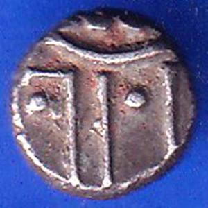 TRAVANCORE STATE RAJARAM VERMA IV SILVER CHUKRAM COIN ANH2263