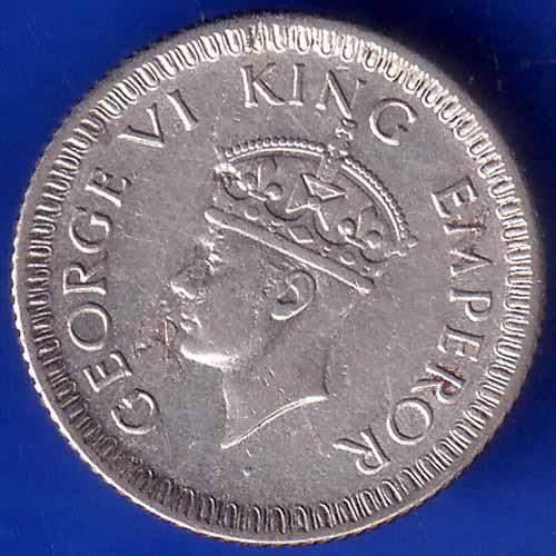 British India 1943 George Vi King Quarter Rupee Coin ANH1366