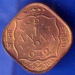 British India 1942 George VI King Half Anna Coin ANH1762