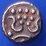 TRAVANCORE STATE RAJARAM VERMA IV SILVER CHUKRAM COIN ANH2263