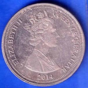 elizabeth ii queen of zibraltar 2014 one crown ANH2463