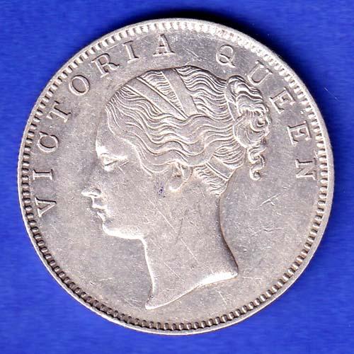 EAST INDIA COMPANY 1840 CONTINIOUS LEGEND VICTORIA QUEEN 1 RUPEE SILVER COIN HSK466