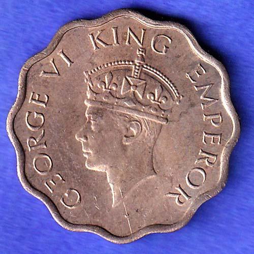 British India 1941 George VI Bombay Mint King One Anna Coin HSK715