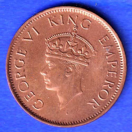 BRITISH INDIA 1939 ONE QURTER ANNA GEORGE VI COPPER COIN sk1107