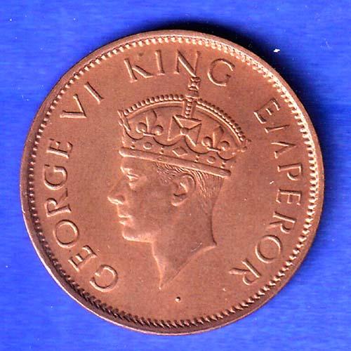 BRITISH INDIA 1940 ONE QURTER ANNA GEORGE VI COPPER COIN SK1111