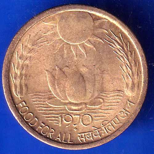 REPUBLIC INDIA 1970 FOOD FOR ALL 20 PAISA bombay mint COIN ANH2764