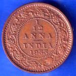 BRITISH INDIA 1933  1/12 ANNA GEORGE VI COPPER COIN ANH2861
