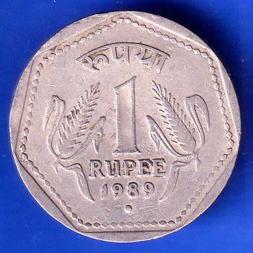 Republic India 1989 NOIDA Mint One Rupee Coin ANH2966