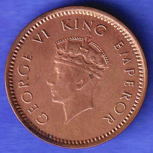 BRITISH INDIA 1939 GORGE VI KING 1/2 PICE BOMBAY MINT RARE COIN SK620