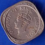 British India 1946 George VI King 1/2 Anna Coin ANH168