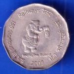 Republic India 2003 Bholu The Guard 150 Glorious Years Of Railway 2 Rupee Coin  ANH2967