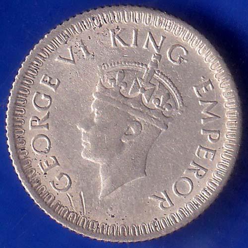 British India 1943 George Vi King Quarter Rupee Coin ANH616