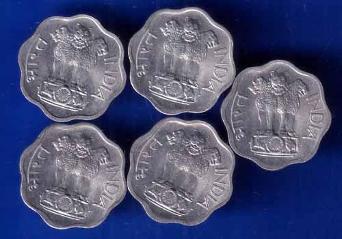 SET OF 5 : REPUBLIC INDIA 1972 TWO PAISA HYDRABAD MINT COINS ANH1515