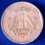 Republic India 1989 HYDERABAD Mint One Rupee Coin ANH2414