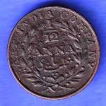 EAST INDIA COMPANY 1835 1/12 anna COPPER COIN HSK614