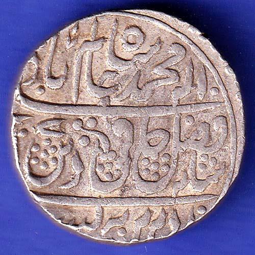Maratha Conf. Ry 34 Shah Alam Saharanpur Mint One Rupee Rare Silver Coin SK24