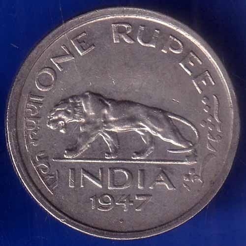 British India 1947 Bombay Mint George vi king one rupee coin ANH1516
