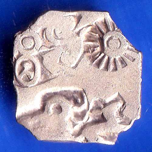 ANCIENT INDIA MAURYAN PERIOD ANIMAL STANDING MAGADH DYNASTY SILVER PUNCHMARK ANH2266