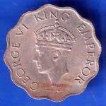 British India 1946 George VI King 1 Anna Coin ANH3134