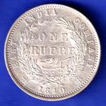 EAST INDIA COMPANY 1840 CONTINIOUS LEGEND VICTORIA QUEEN 1 RUPEE SILVER COin HSK283
