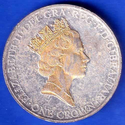 ELIZABETH II DEI-GRA REGINA. GIBRALTAR ONE CROWN NOVEM DECENNIIS GLORIOSE PERACTIS 1926-2016 ANH2515