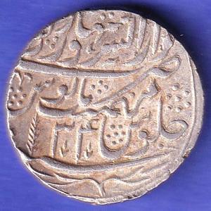 Maratha Conf. Ry 34 Shah Alam Saharanpur Mint One Rupee Rare Silver Coin SK26