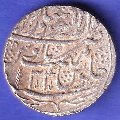 Maratha Conf. Ry 34 Shah Alam Saharanpur Mint One Rupee Rare Silver Coin SK26