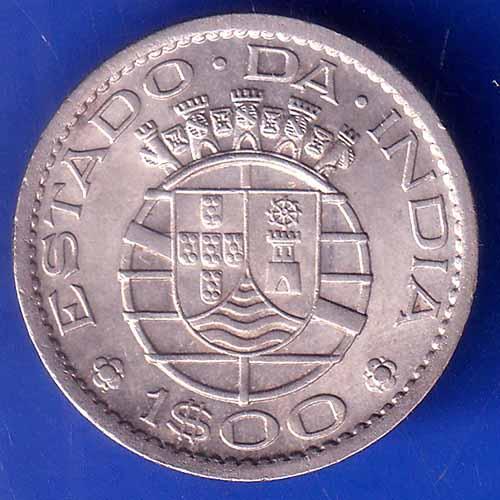 PORTUGUESE INDIA GOA 1 ESCUDO 1959 COIN ANH2970
