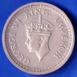British India 1944 George VI Bombay Mint One Rupee Coin ANH3465